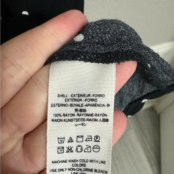 Free People All Yours Retro Black & White Polka Dot Ruffle Tie Mini Dress Size 0 - Picture 7 of 7